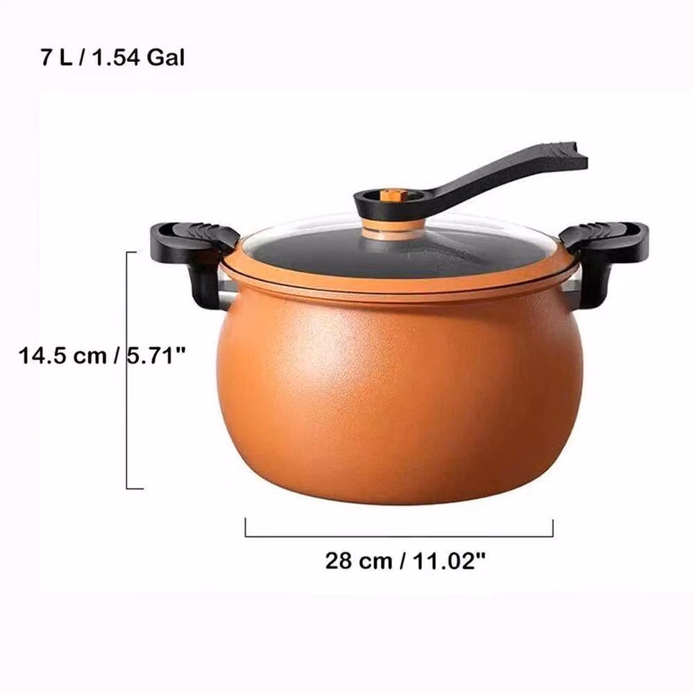 Havendro Non-Stick Iron Micro Pressure Cooker Soup Pot and Stock Pot in Orange – 2