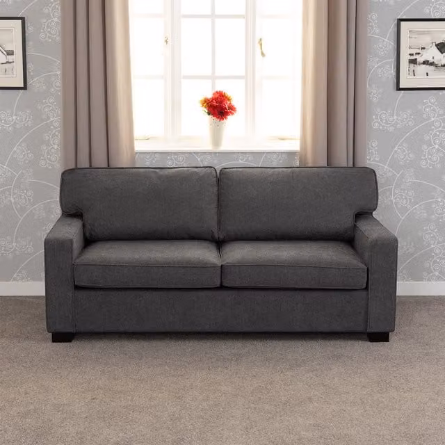 Seconique Eton Upholstered Fabric Sofa Bed in Grey