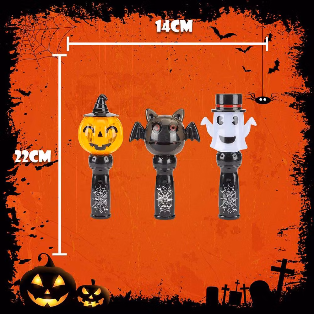 VFM e-Store Halloween LED Spinners with Sound, 3 Pack, Multicolour Pumpkin, Bat and Ghost Tabletop Decorations – 2