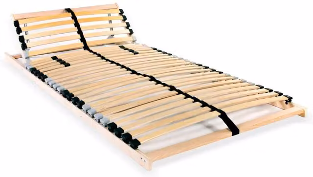 Berkfield Home Brown Slatted Bed Base with 28 Ergonomic Multi-Zone Wood Slats, W: 90 cm, L: 200 cm