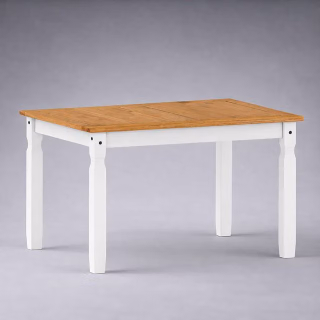 Mercers Furniture Corona Rectangular Dining Table in Distressed White Waxed Pine