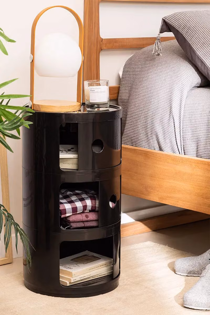 Living and Home 3-Tiered Plastic Storage Drawer Unit in Black – 2