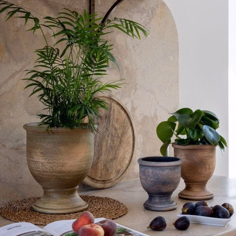 Ivyline York Verde Terracotta Urn, Green, H: 25 cm, D: 21.5 cm – 3