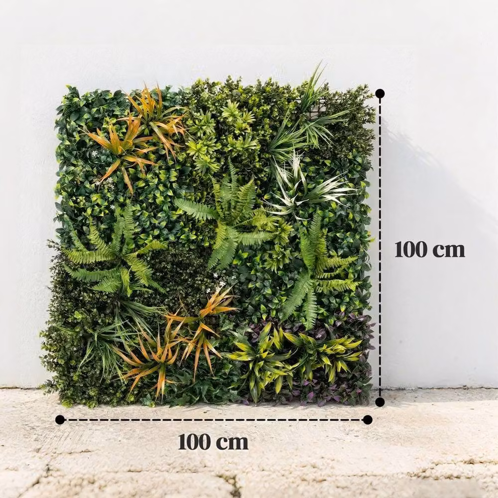 VOGREX Artificial Hedge Grass Wall Panels in Green and Yellow – 2