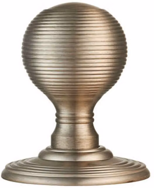 Loops Pair of Round Textured Mortice Door Knobs, Satin Nickel Beehive Handle, 50mm Diameter – 1