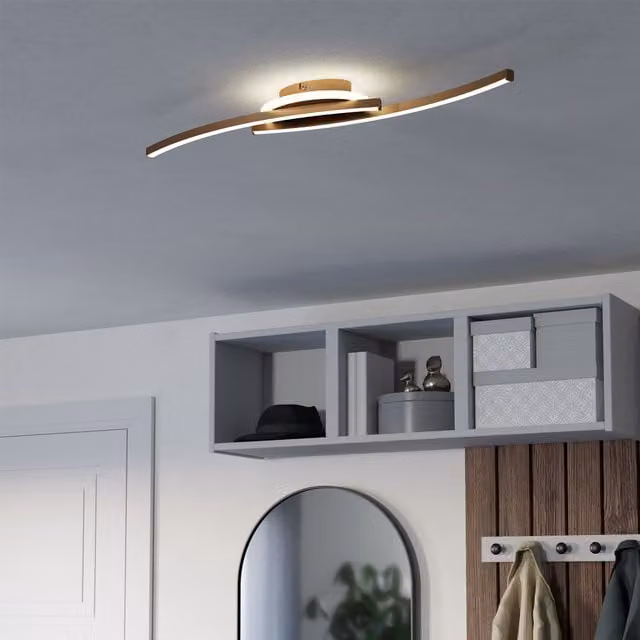 Eglo Lungolago Modern Minimalist Metal Ceiling Light in Bronze and Brown