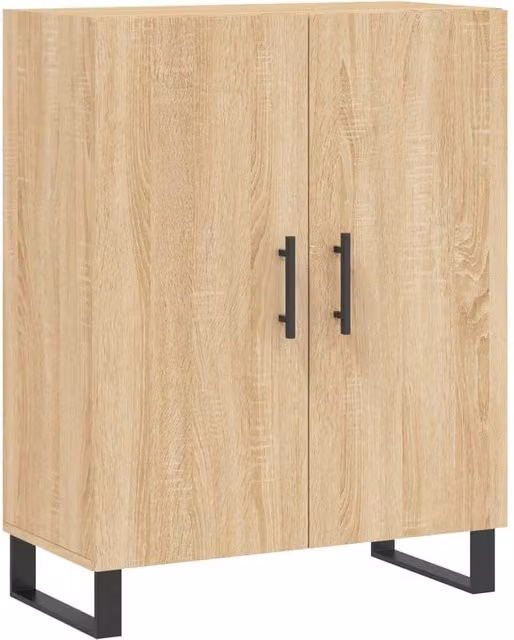 Berkfield Home Sonoma Oak Sideboard in Light Brown, W/D/H: 69.5 x 34 x 90 cm