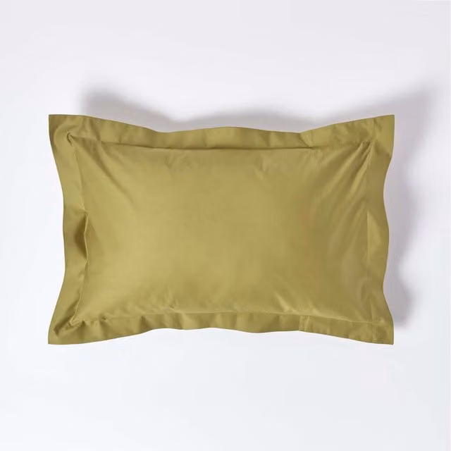 Homescapes 1000 Thread Count Egyptian Cotton Oxford Pillowcase in Green