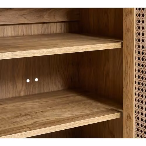 Julian Bowen Sydney Brown Faux Rattan Effect 2 Door Shoe Cabinet with Internal Shelves, W/D/H: 120 x 41 x 80 cm – 3