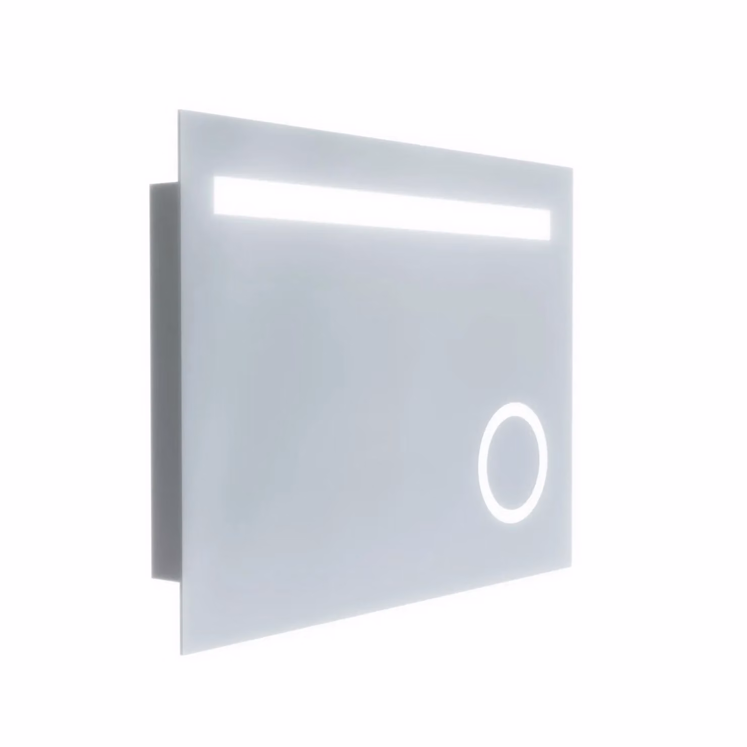 Nes Home Modern Rectangle Illuminated LED Bathroom Mirror with Demister in Silver, W: 80 cm, H: 60 cm – 3