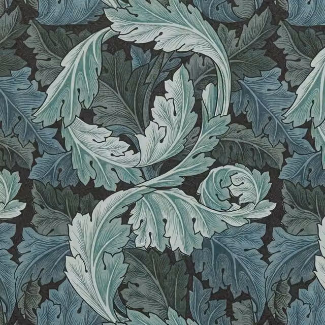 William Morris At Home Acanthus Velvet Fabric in Indigo Blue