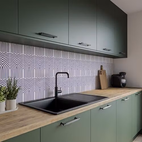 Arches Midnight Bushboard Aluminium Kitchen Splashback Panel, W: 300 cm, H: 75 cm, D: 0.4 cm – 1