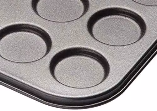 MasterClass Non-Stick Carbon Steel 24 Hole Macaroon Muffin Tray, Grey, W: 35 cm, D: 27 cm – 5