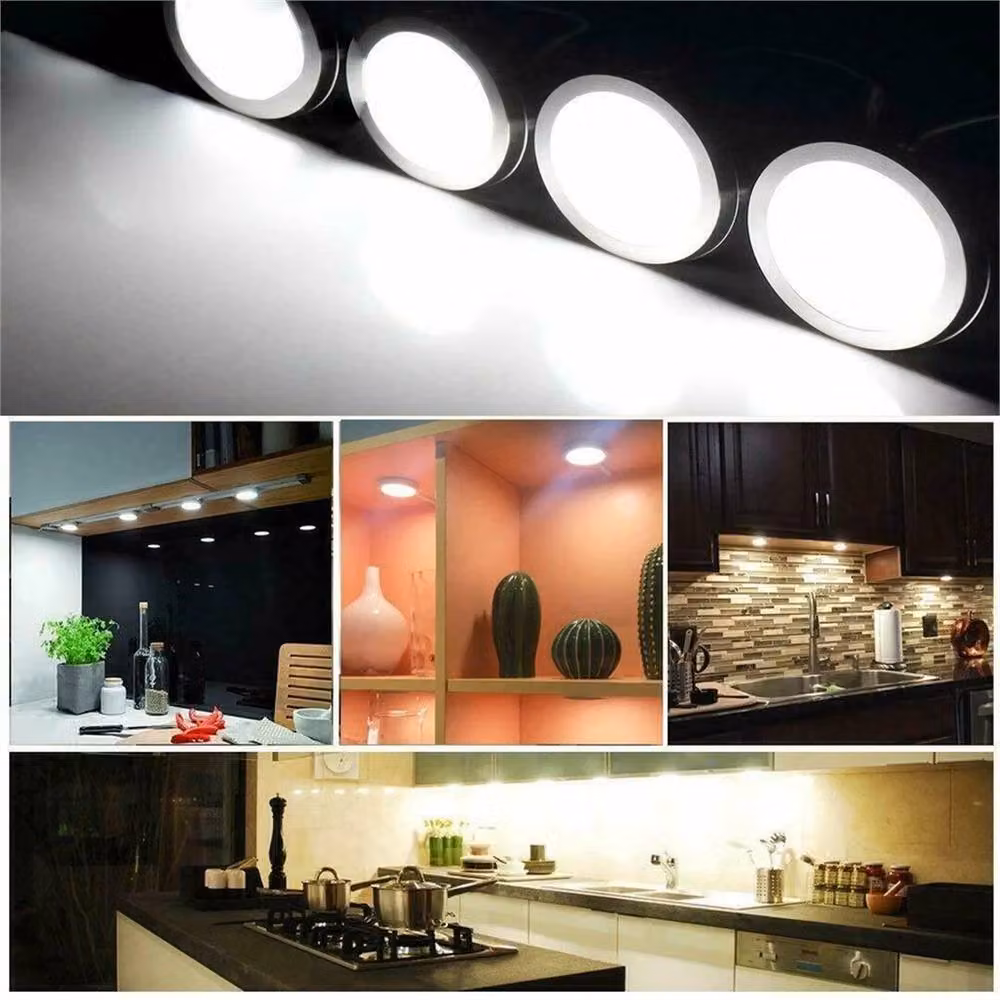 PAWNORA 6-Piece Cool White LED Under Cabinet Lights in Aluminium for Kitchen Furniture – 4