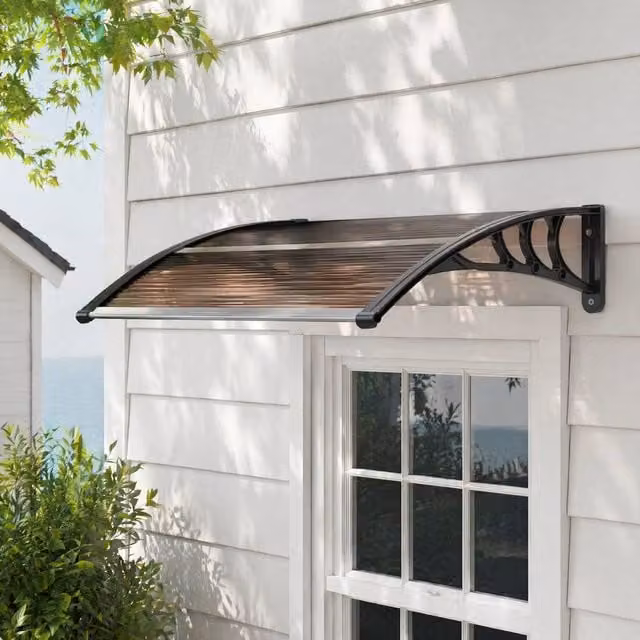 STILVORA Door Canopy with UV Cover in Brown – 1
