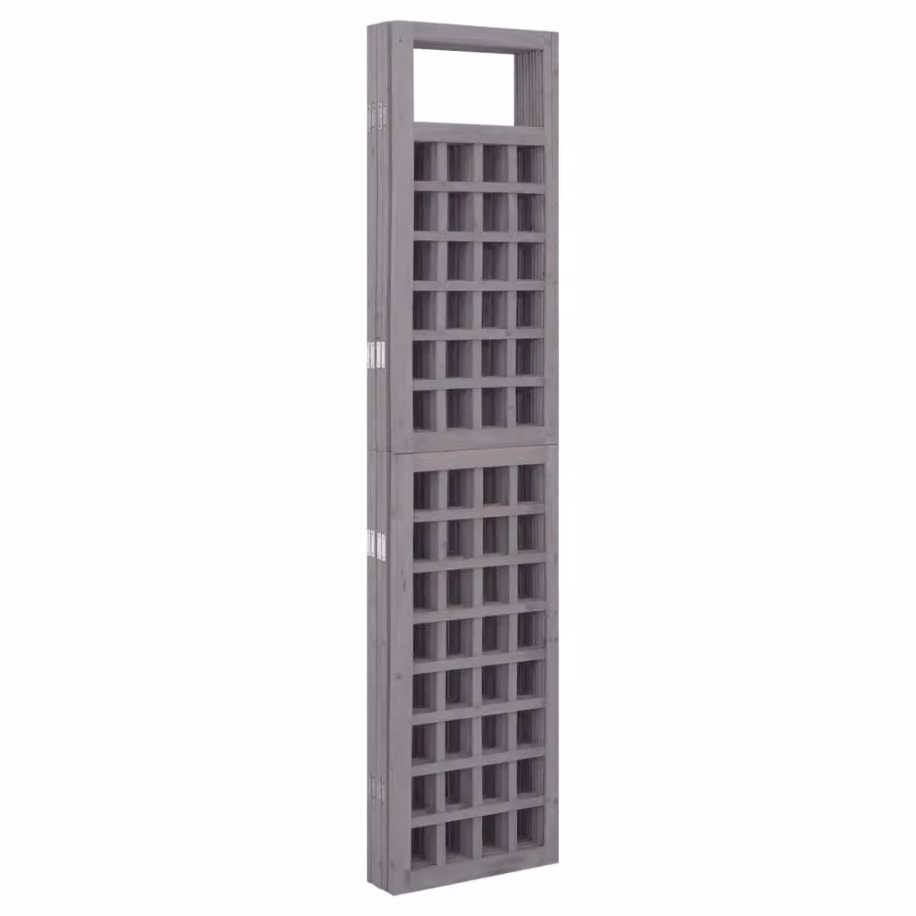 Berkfield Home 5-Panel Grey Solid Fir Wood Trellis Room Divider, W/H: 201.5 x 180 cm – 3