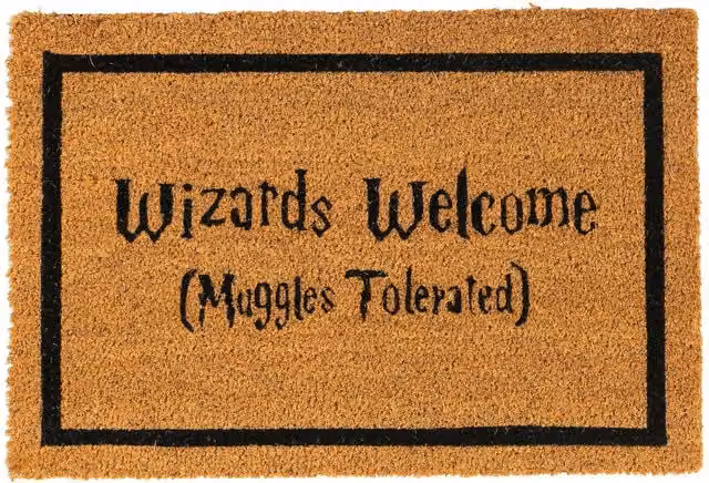 Nicola Spring Wizards Welcome Halloween Coir Door Mat, Brown, W: 60 cm, D: 40 cm – 4