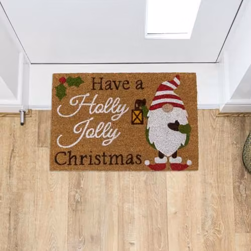 JVL Gonks Christmas Coir Entrance Doormat, Multicolour, W: 40 cm, D: 58 cm – 2
