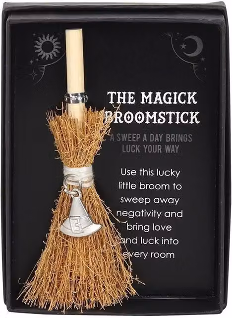 Something Different Mini Magick Witches Hat Broomstick in Dark Brown