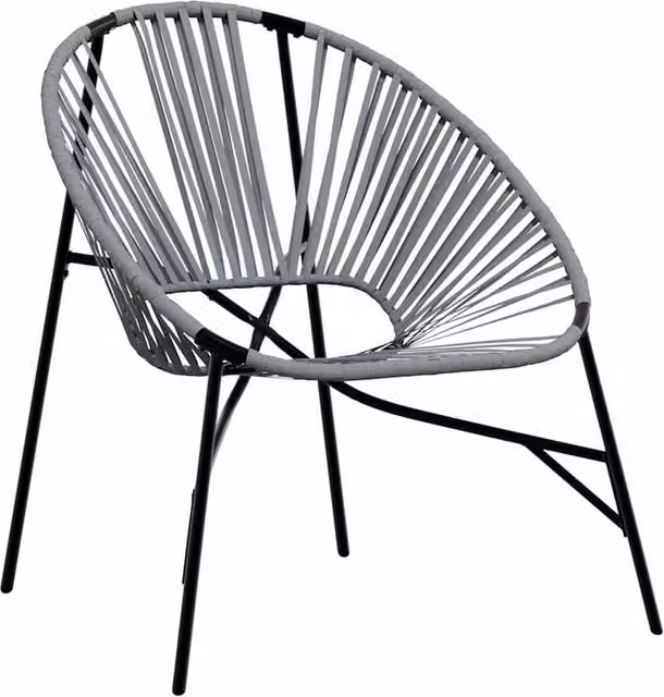 Berkfield Home Garden Egg Chair in Black and Grey Poly Rattan with Metal Frame