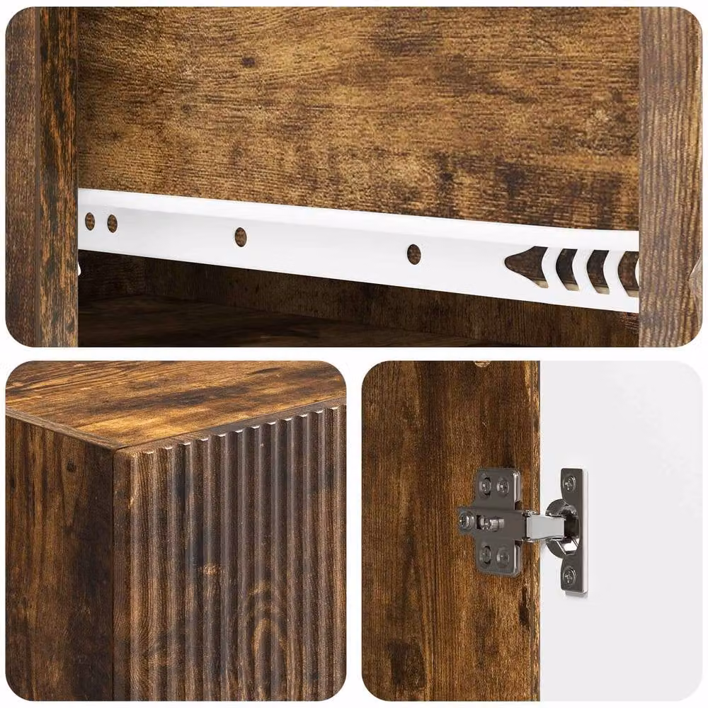 Berkfield Home 2-Piece Modern Smoked Oak Cabinet Set in Brown, W/D/H: 66 x 34.5 x 95 cm – 4