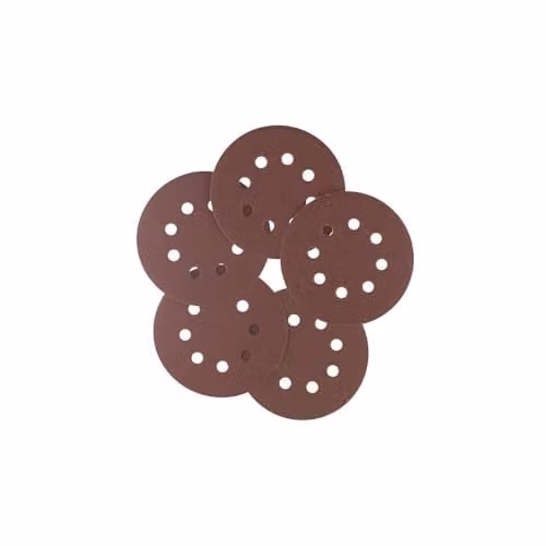 IRWIN 10 Piece Mixed Grit Punched Sanding Disc Set for Wood and Metal, 125mm, Brown