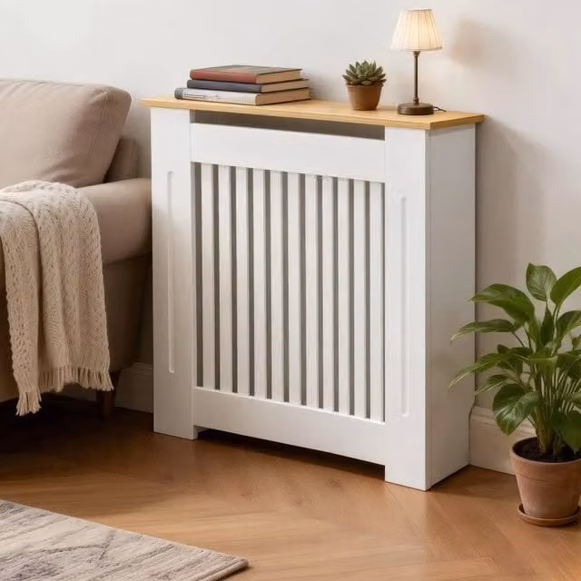 SPETLEK Vertical Radiator Cover in White, W/D/H: 78 x 20 x 83 cm