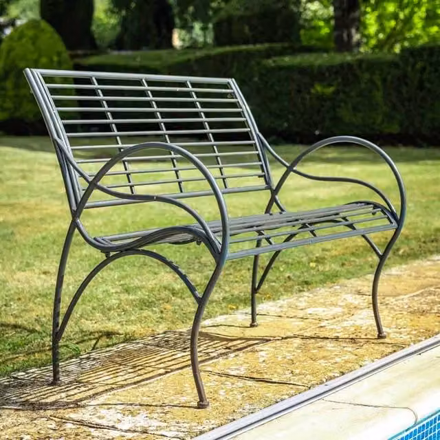 Ascalon Design Ltd Amalfi Bench in Umbra Grey, W: 56 cm, D: 56 cm, H: 92 cm – 1