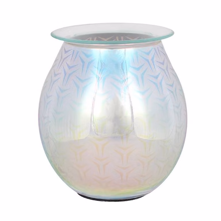 Uniqueful 3D Geometric Electric Oil Burner in Multicolour Glass