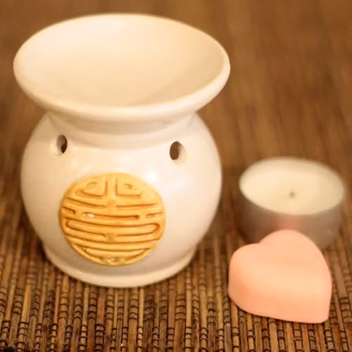 Ancient Wisdom Classic Yin Yang Ceramic Tealight Oil Burner in Brown and Multicolour – 3
