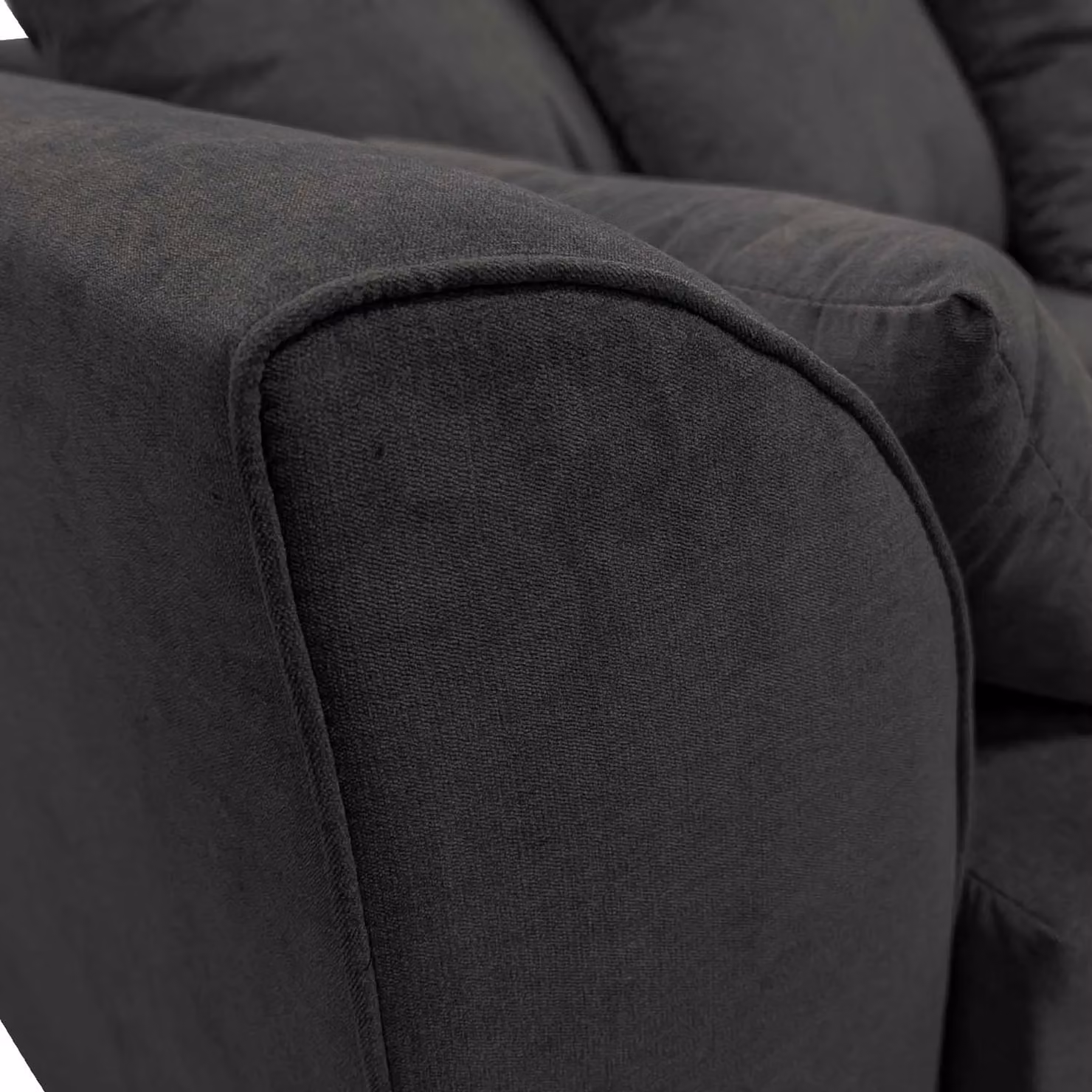 Furnishings For Less UK Casper 3 Seater Chenille Sofa with Scatter Back and Curved Arms in Black – 3