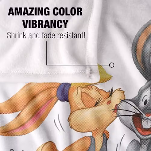 LOGOVISION Looney Tunes Bugs and Lola Kiss Valentine's Day Super Soft Fleece Throw Blanket, Multicolour, W: 152 cm, D: 127 cm – 2