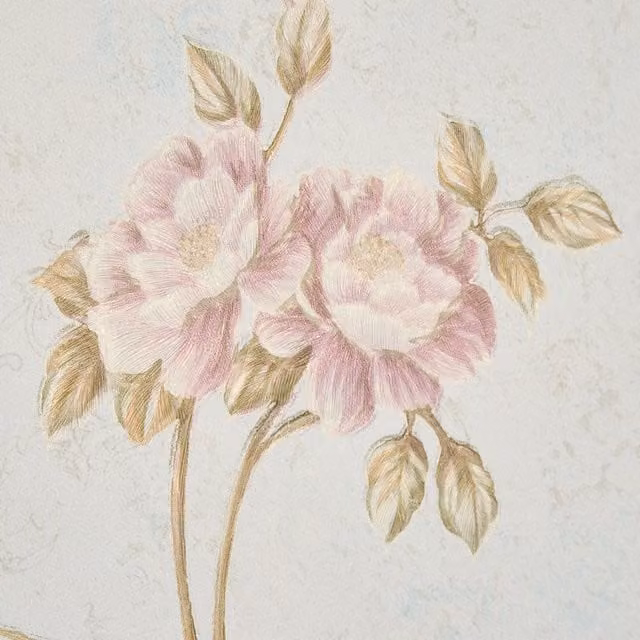 Livingandhome Vintage 3D Embossed Floral Botanical Non-Woven Wallpaper Roll in Slate Green