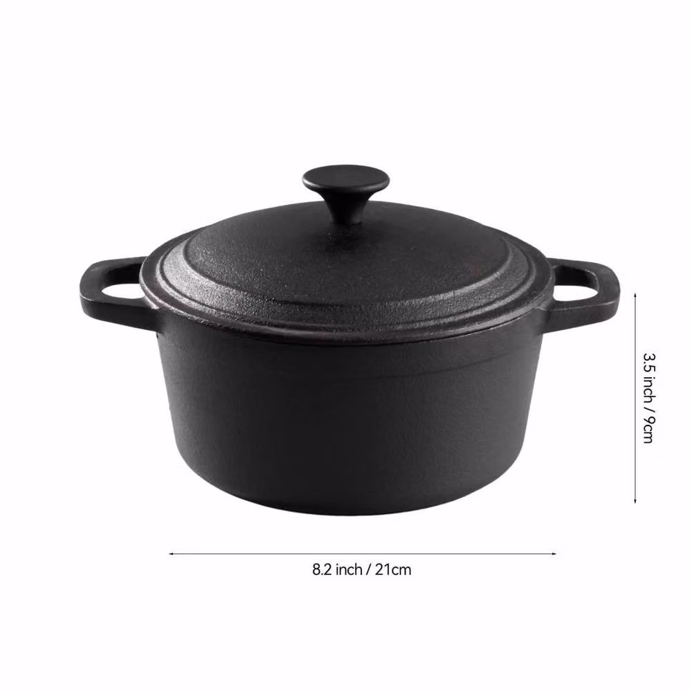 PAWNORA Black Uncoated Cast Iron Casserole Dish, W: 21 cm, H: 9 cm – 2