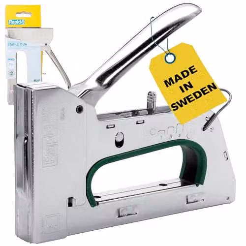 Rapid Pro R34 Heavy Duty Manual Staple Gun, Silver Steel