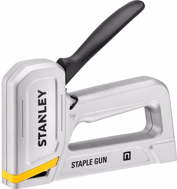 Stanley Heavy Duty Aluminium Flat Staple Gun in Grey and Black