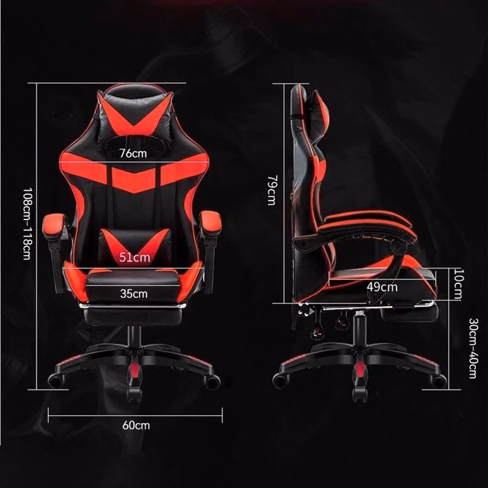 VOGREX Black Synthetic Leather Gaming Chair with Headrest, Armrests and Swivel Function – 2