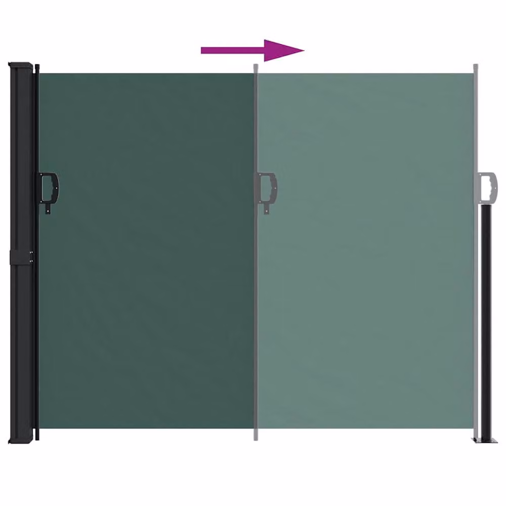 Berkfield Home Retractable Single Side Awning in Dark Green, W/H: 600 x 160 cm – 3