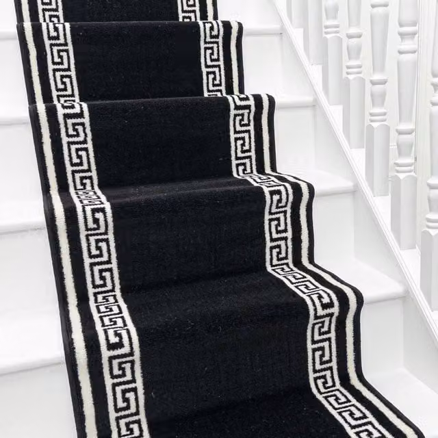 runrug Soft and Durable Stair Runner Carpet in Black, W: 70 cm, L: 720 cm – 6