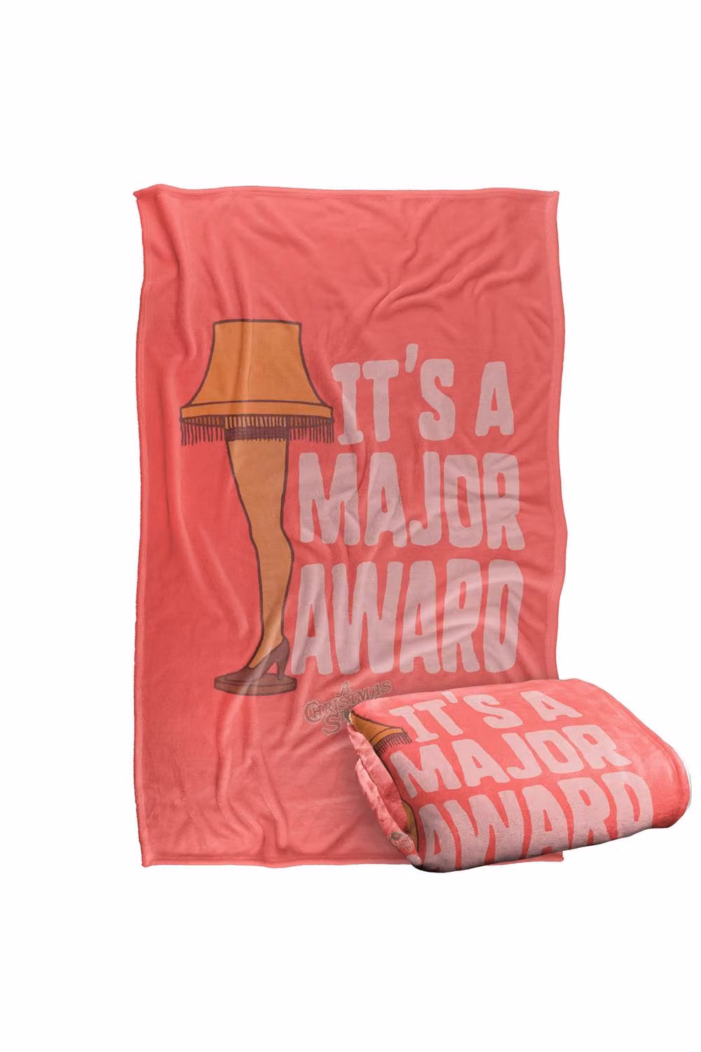 Warner Bros. A Christmas Story Major Award Leg Lamp Super Soft Silky Fleece Blanket, Red/Multicolour, W: 91.44 cm, L: 147.32 cm – 6