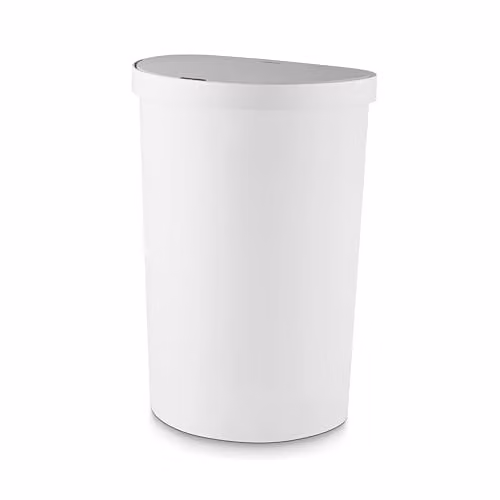 Tower White Plastic Sensor Recycling Bin, H: 61.5 cm, W: 30.0 cm