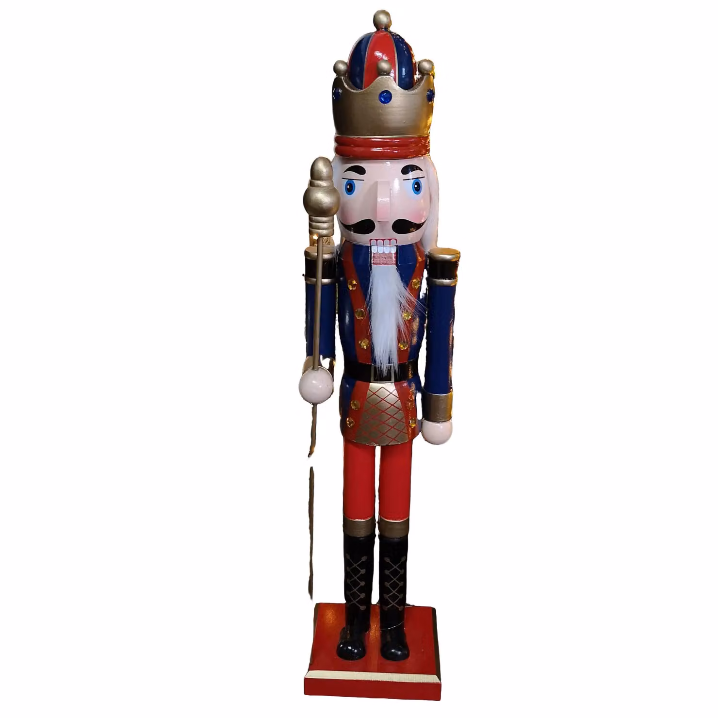Samuel Alexander Classic Wooden Christmas Nutcracker Soldier Tabletop Decoration, Blue and Red, Height: 60 cm – 2