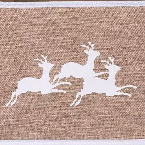 Shatchi Foldable Burlap Christmas Tree Skirt in Beige, Diameter: 68 cm – 4