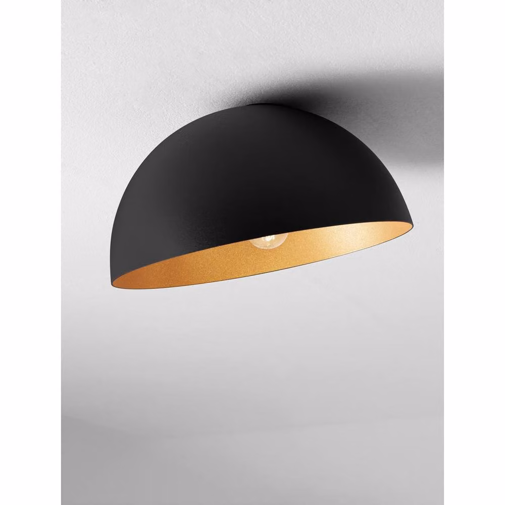 Netlighting Onia Semi Flush Ceiling Light in Black and Gold/Brass, Diameter: 30 cm, E27 – 2