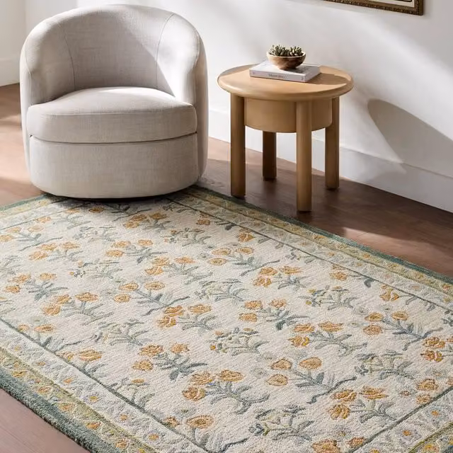 Livabliss Fairfax Hand Tufted Wool Floral Rug in Beige and Multicolour, W: 200 cm, D: 275 cm