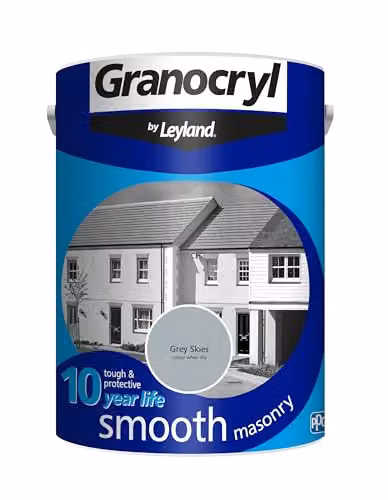 Leyland Granocryl Exterior Smooth Masonry Paint in Grey Skies, 5L – 2