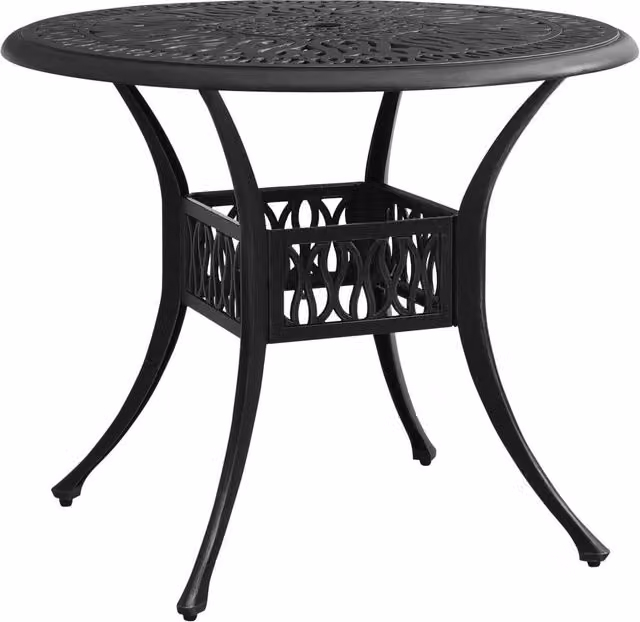 Berkfield Home Garden Table in Black Cast Aluminium W/D/H: 90 x 90 x 74 cm