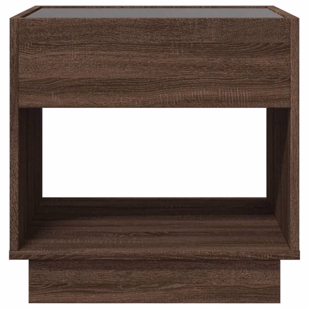 Berkfield Home Infinity LED Coffee Table in Brown Oak, W/D/H: 50 x 50 x 50 cm – 4