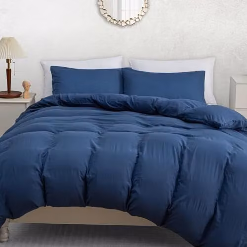 Pamposh King Size Reversible Microfibre Duvet Cover and Pillowcase Set, Blue, W/D/H: 180 x 200 cm, Pillowcase: 50 x 75 cm