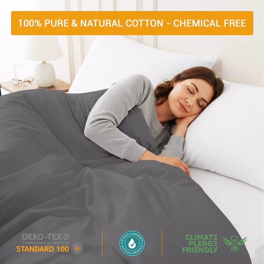 Pamposh 400 Thread Count Egyptian Cotton Single Fitted Sheet in Grey, W/D/H: 90 x 190 x 35 cm – 4